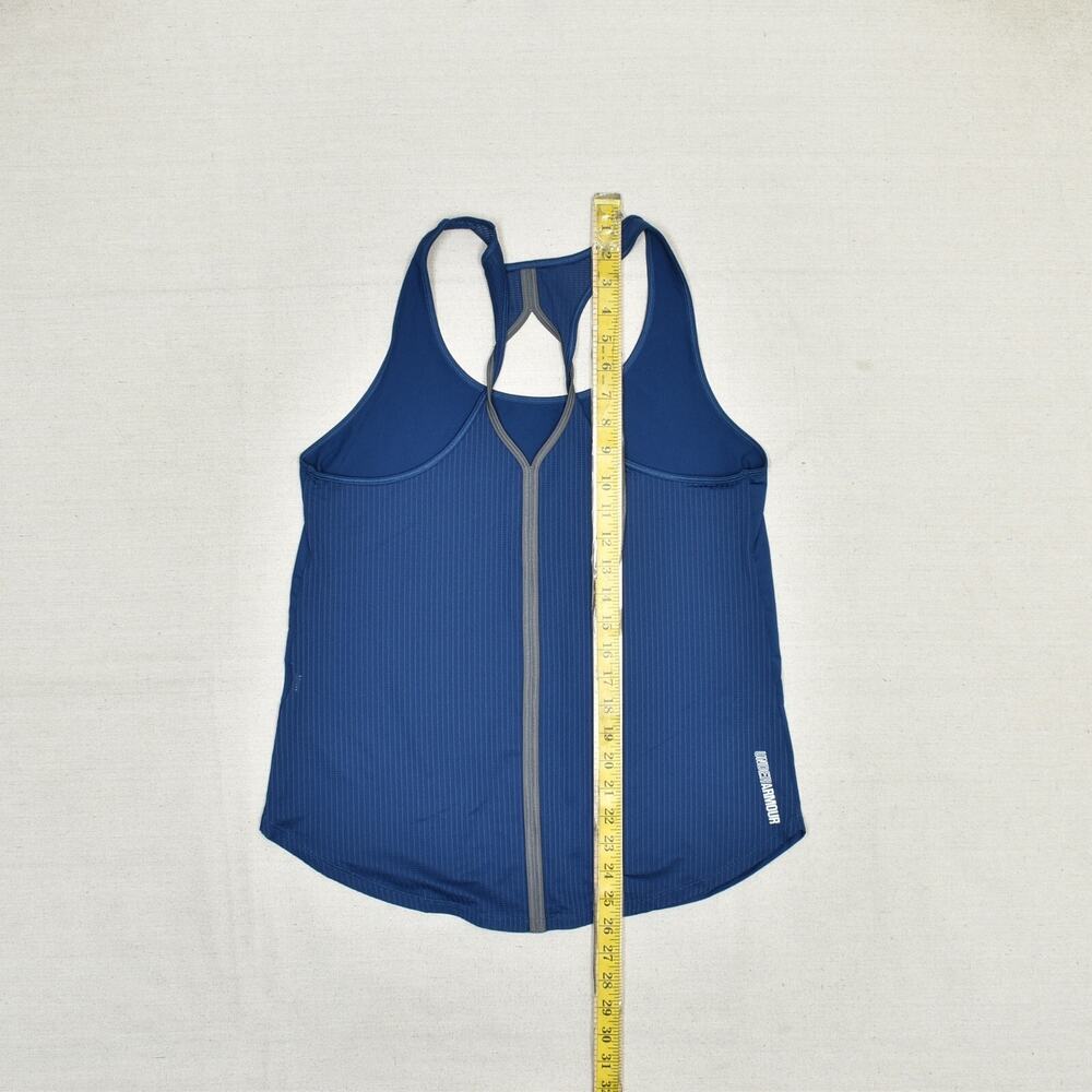 Under Armour Women Tank Top Crew Neck Sleeveless Polyester Blue Size L - Picture 5 of 8